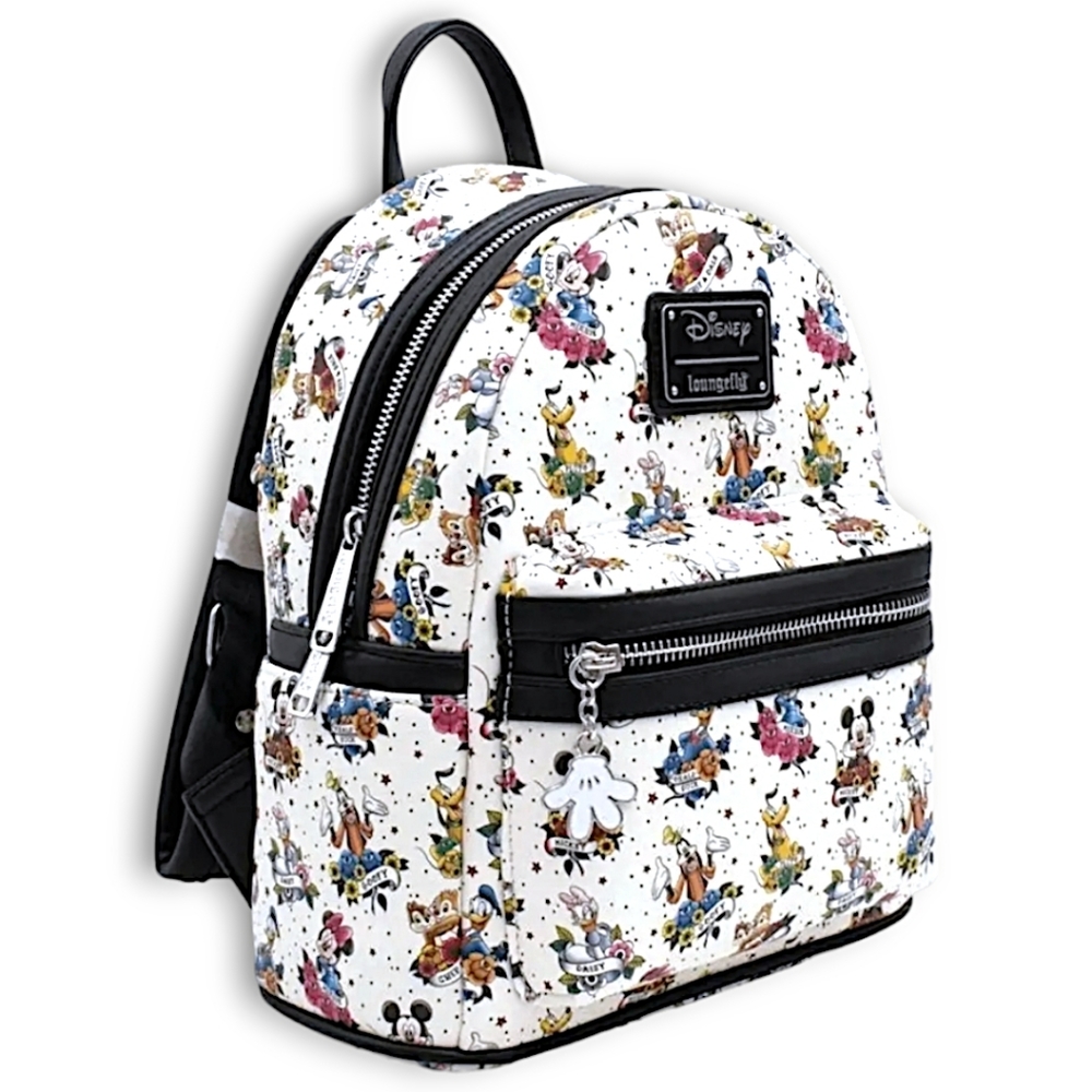 Loungefly Disney Mickey & Friends Tattoo Mini Backpack NWT Donald, Daisy, Minnie